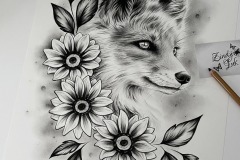 Fox with flowers